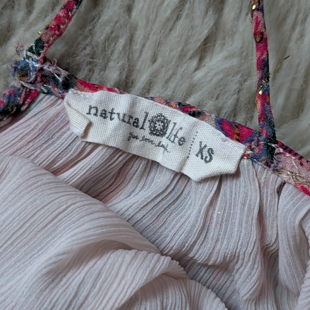 Natural Life Pink Paisley Metallic Sleeveless Dress - Picture 6 of 13